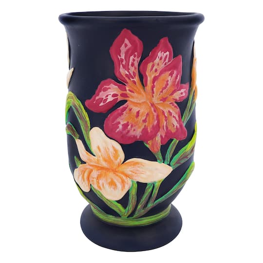 7" Blue Floral Ceramic Vase by Ashland®